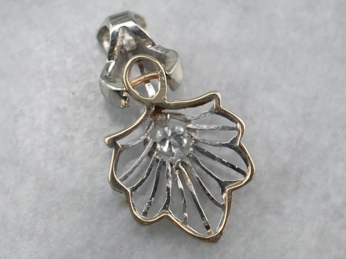 Diamond Filigree Mixed Metal Pendant