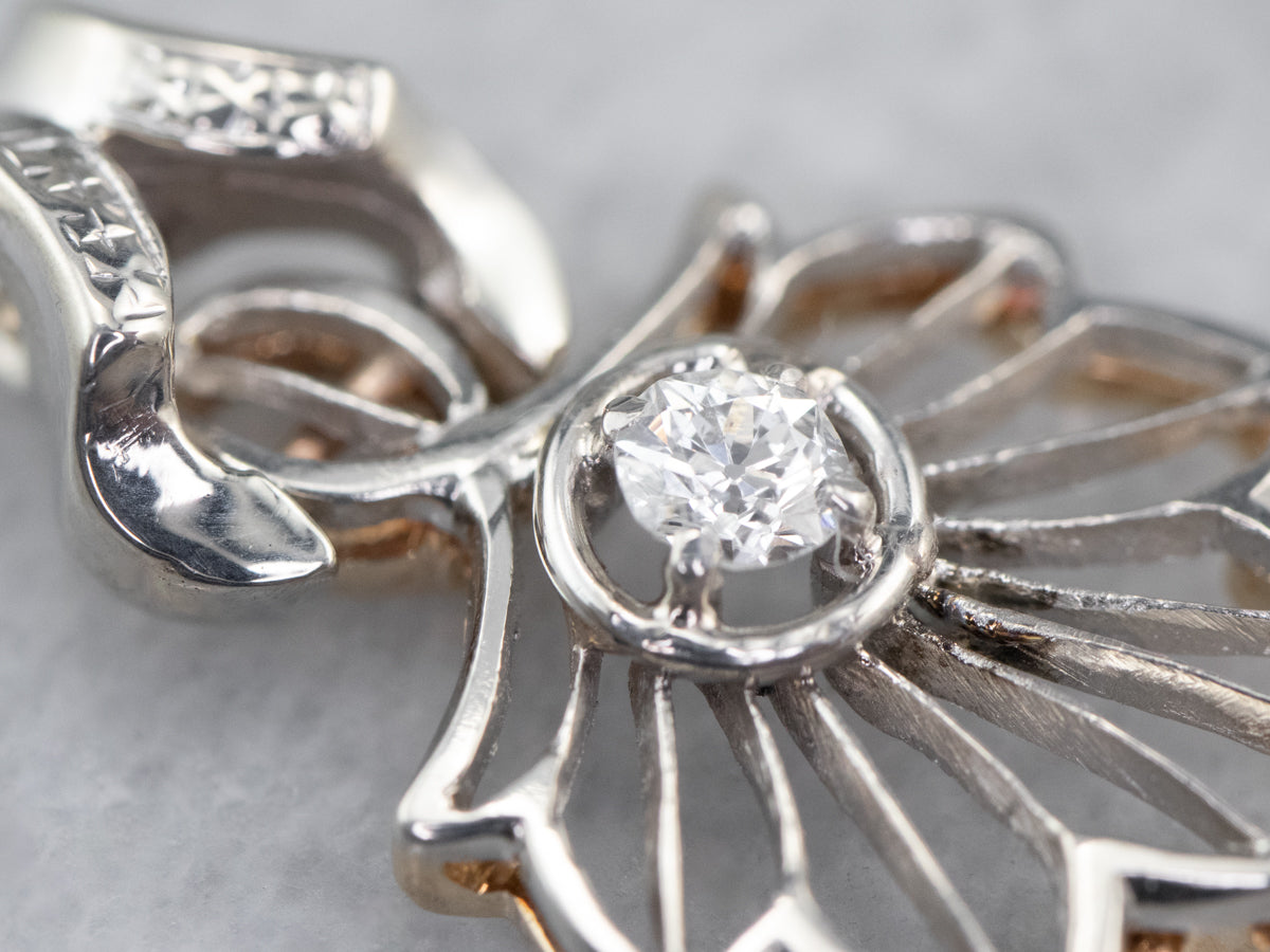 Diamond Filigree Mixed Metal Pendant