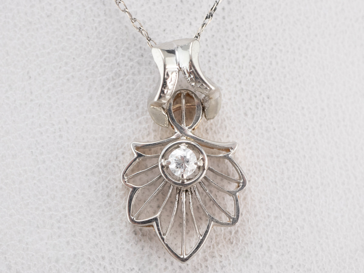 Diamond Filigree Mixed Metal Pendant