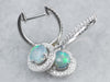 Opal Diamond White Gold Drop Earrings