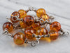 Beaded Amber Mix Metal Necklace