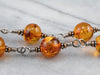Beaded Amber Mix Metal Necklace