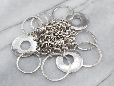 Sterling Silver Hammered Link Necklace