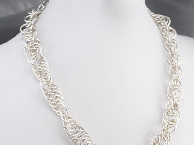 Sterling Silver Twist Link Chain Necklace