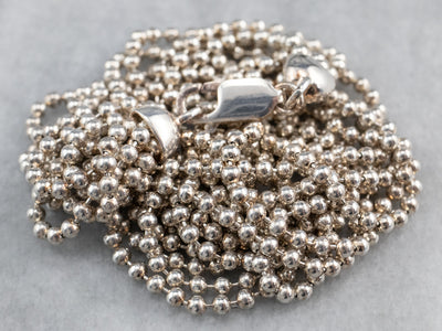 Sterling Silver Beaded Ball Chain