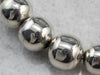 Silver Graduated Beaded Ball Chain Necklace
