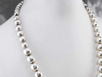 Handmade silver beads long necklace set – RangRasiya – By Shailaja