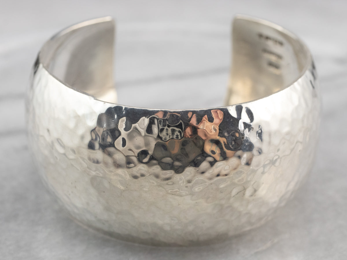 Bracelet 1426 Sterling Hammered Cuff - Clint Orms Engravers & Silversmiths