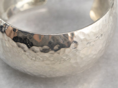 Hammered Sterling Silver Wide Cuff Bracelet