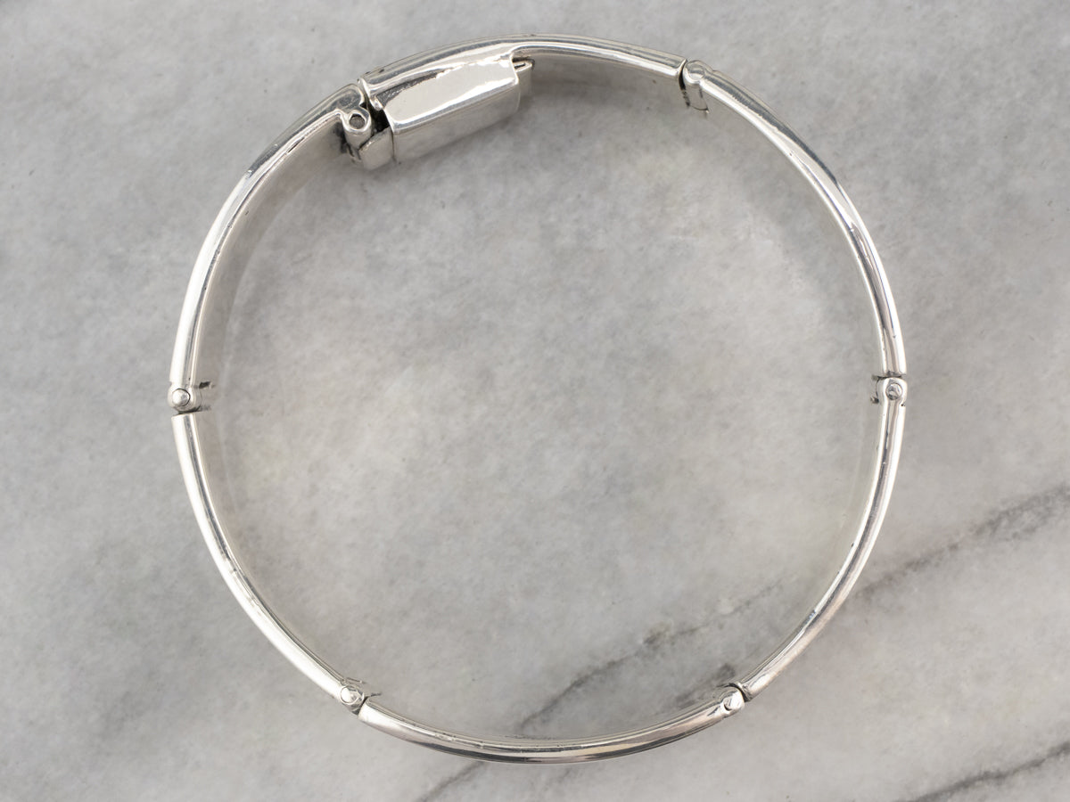 Geometric Taxco Sterling Silver Link Bracelet
