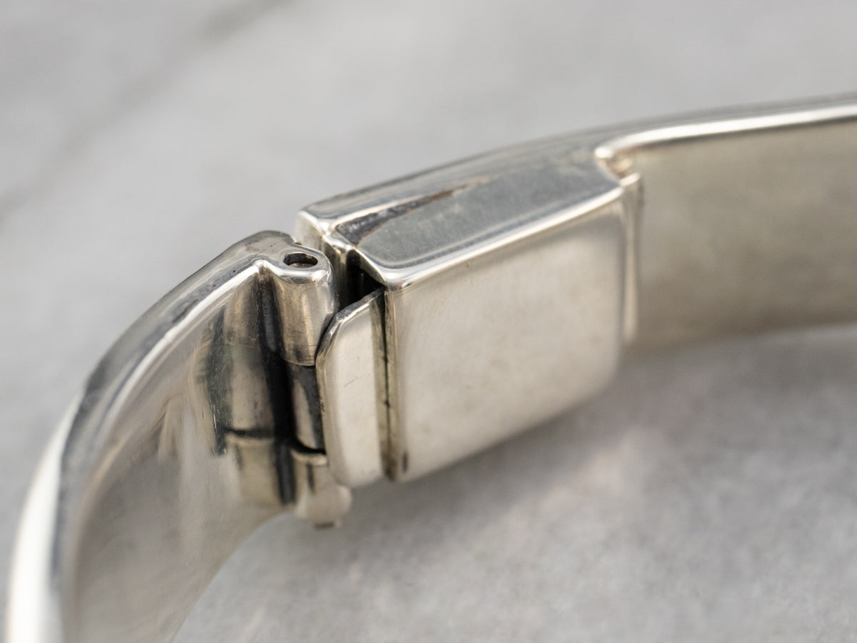 Geometric Taxco Sterling Silver Link Bracelet