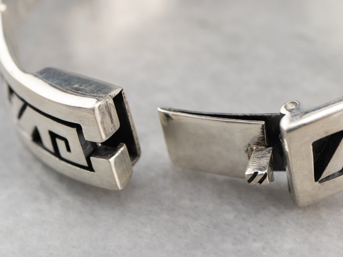 Geometric Taxco Sterling Silver Link Bracelet