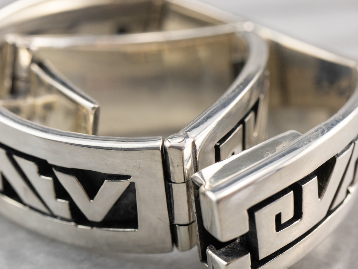Geometric Taxco Sterling Silver Link Bracelet