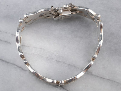 Vintage Taxco Sterling Silver Patterned Link Bracelet