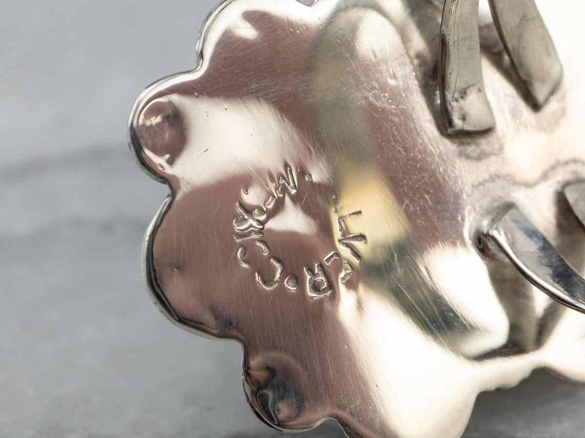 Carved Green Onyx Sterling Silver Ring