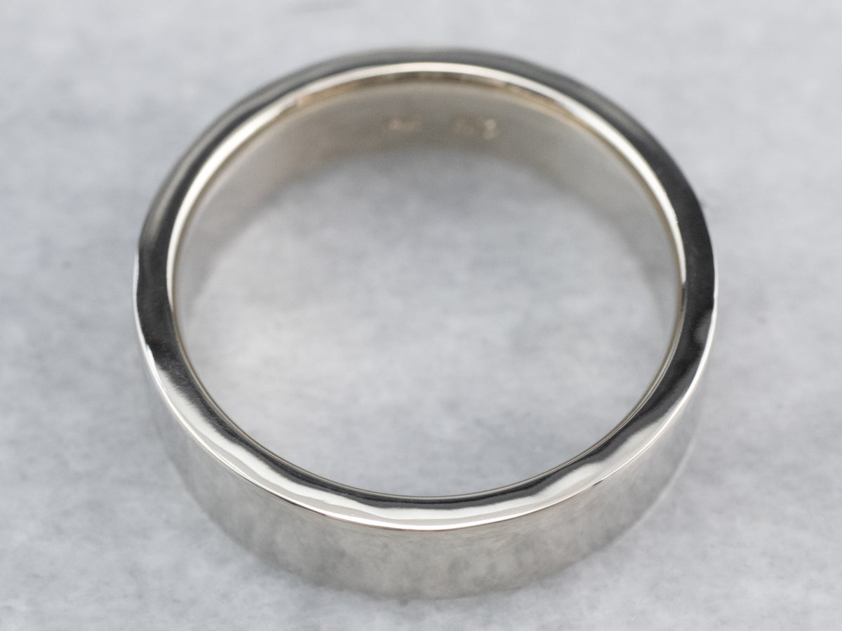 Straight Sided White Gold Wedding Band