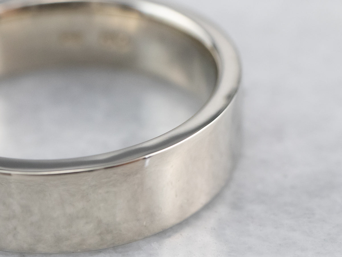 Straight Sided White Gold Wedding Band