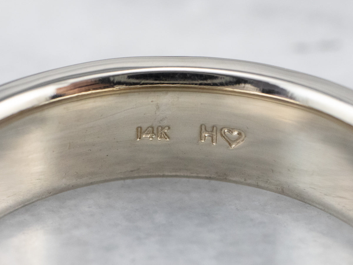 Straight Sided White Gold Wedding Band