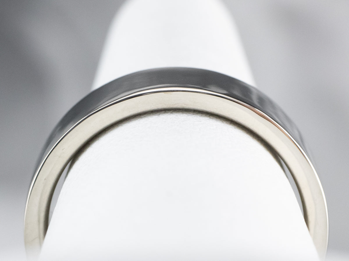 Straight Sided White Gold Wedding Band