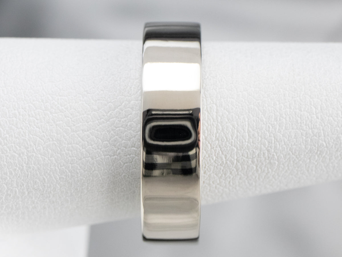 Straight Sided White Gold Wedding Band