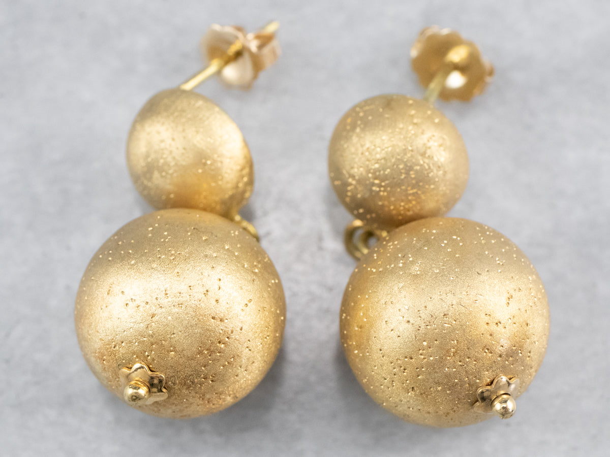 Sparkling Gold Bauble Drop Earrings