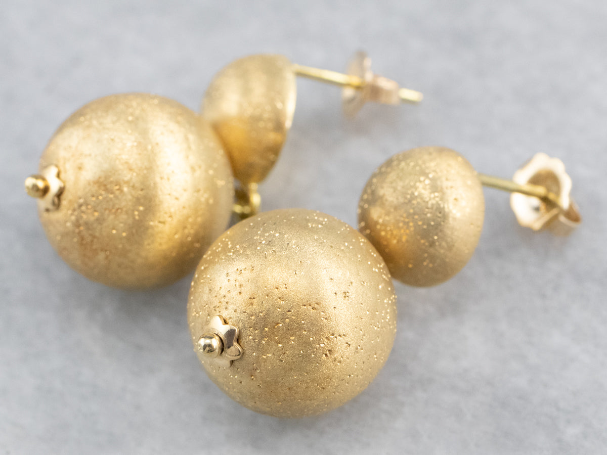 Sparkling Gold Bauble Drop Earrings