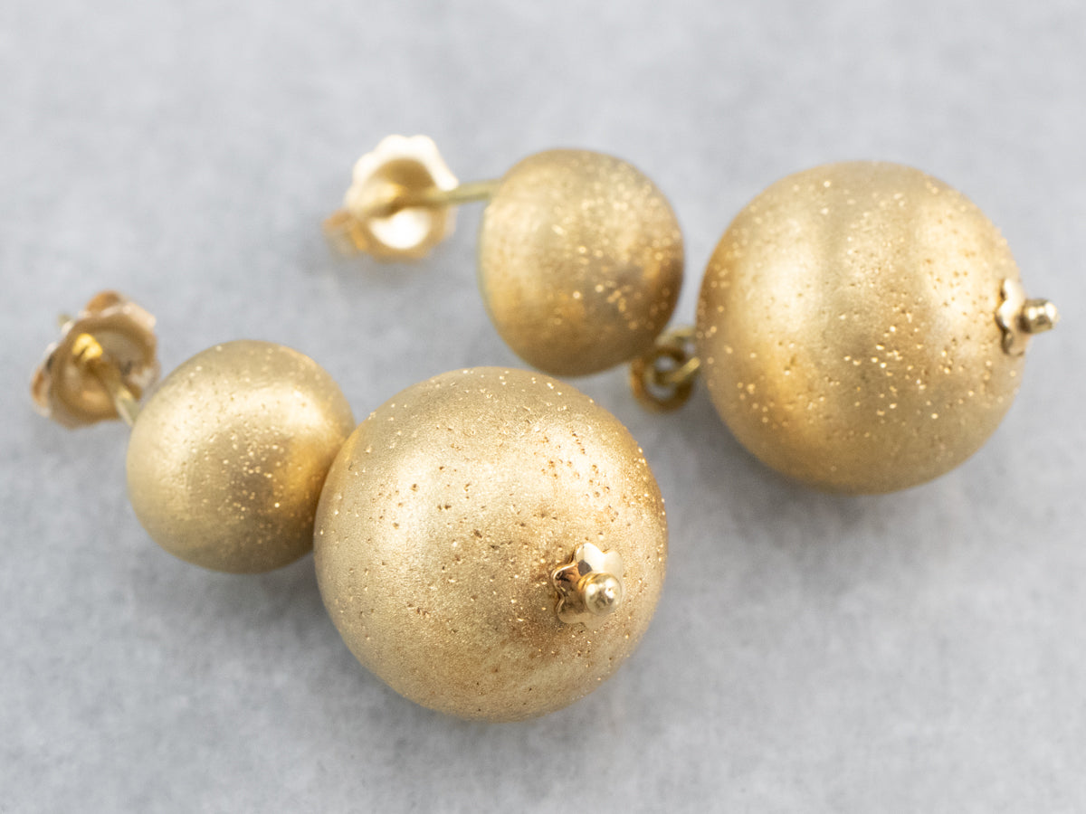 Sparkling Gold Bauble Drop Earrings