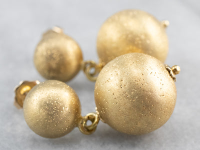 Sparkling Gold Bauble Drop Earrings