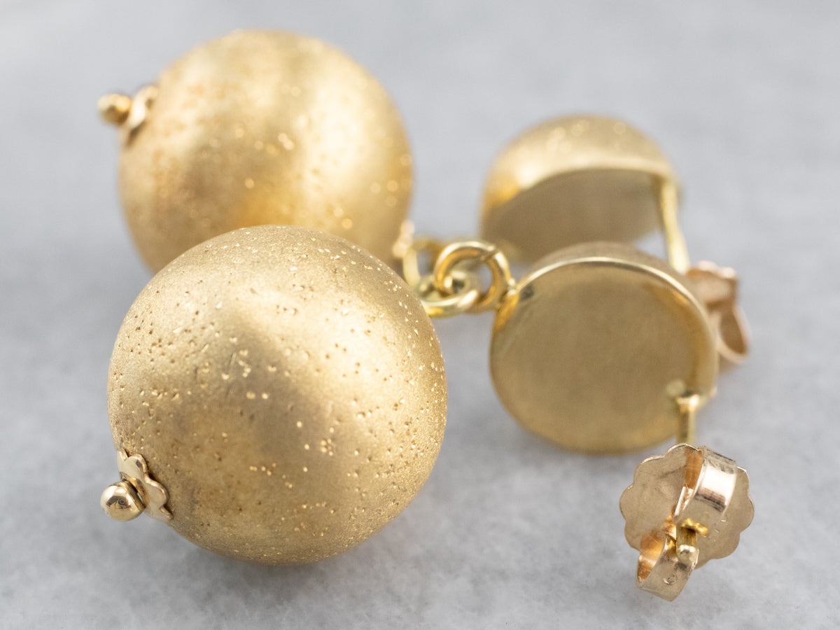 Sparkling Gold Bauble Drop Earrings