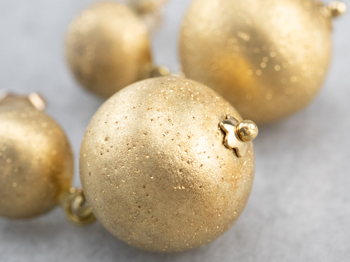 Sparkling Gold Bauble Drop Earrings