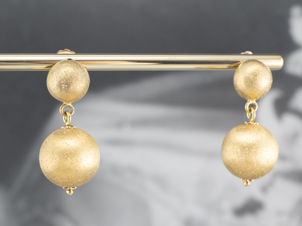 Sparkling Gold Bauble Drop Earrings