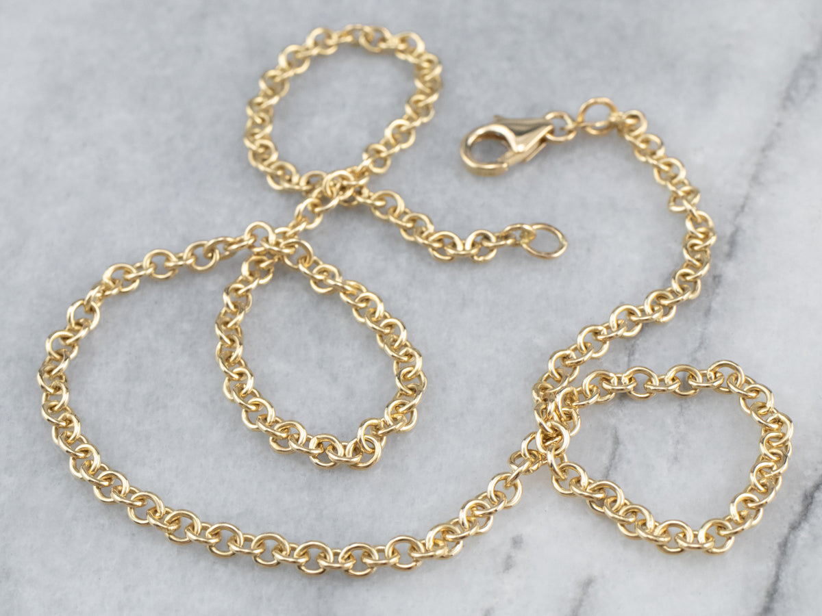 18K Gold Vintage Rolo Link Chain