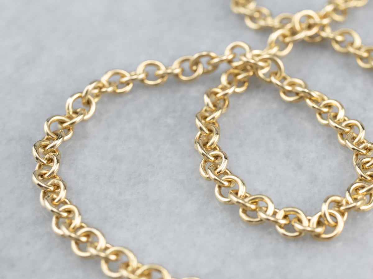 18K Gold Vintage Rolo Link Chain