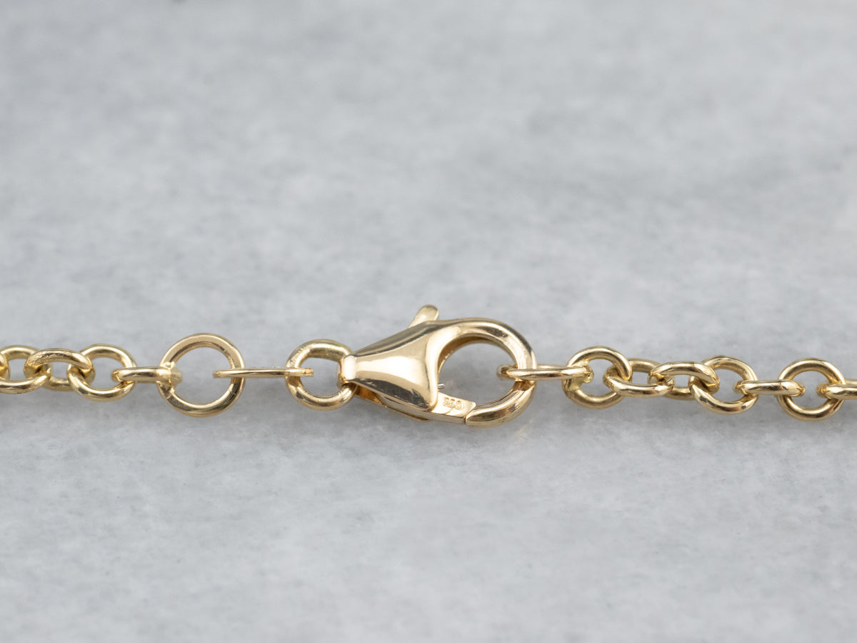 18K Gold Vintage Rolo Link Chain