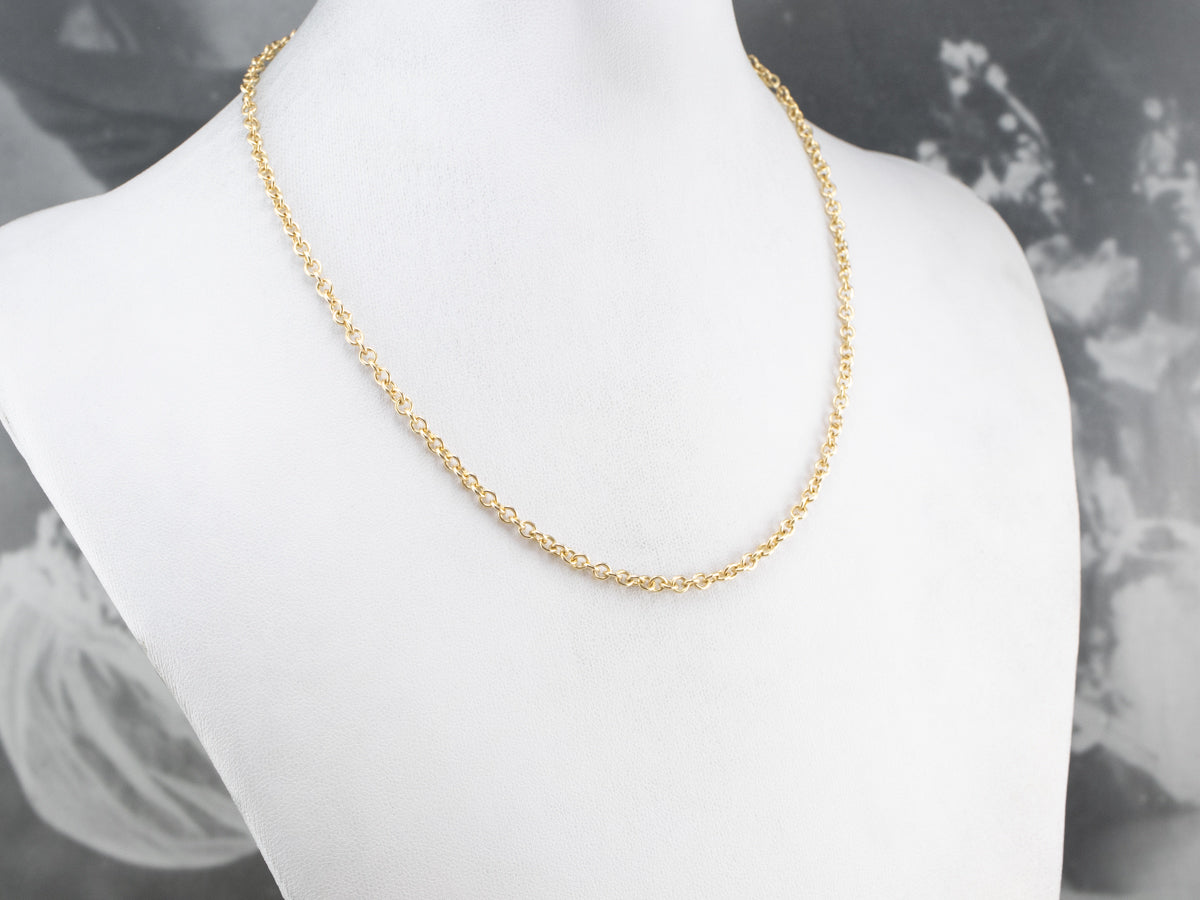 18K Gold Vintage Rolo Link Chain