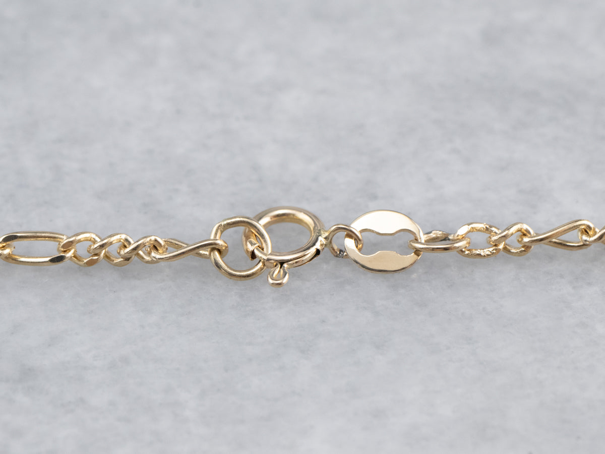 18-Inch Yellow Gold Figaro Chain