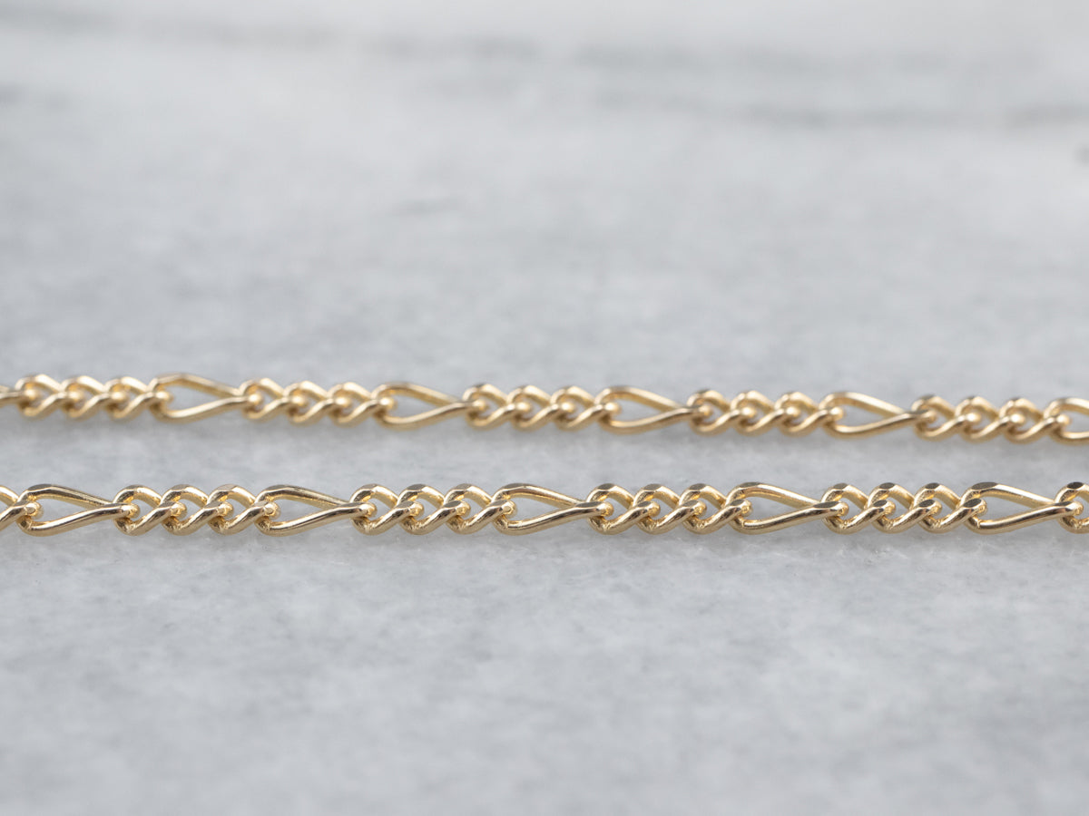 18-Inch Yellow Gold Figaro Chain
