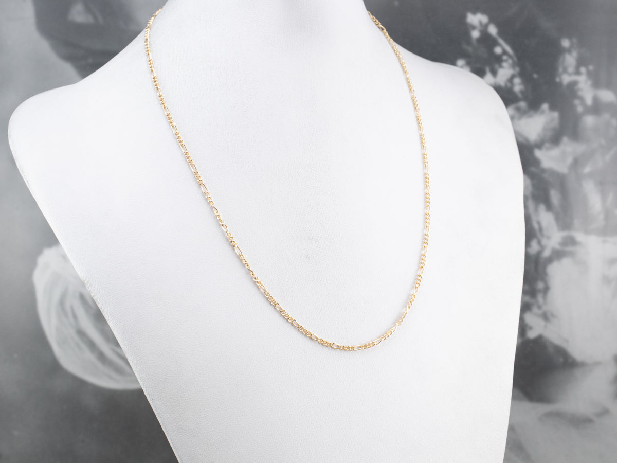 18-Inch Yellow Gold Figaro Chain