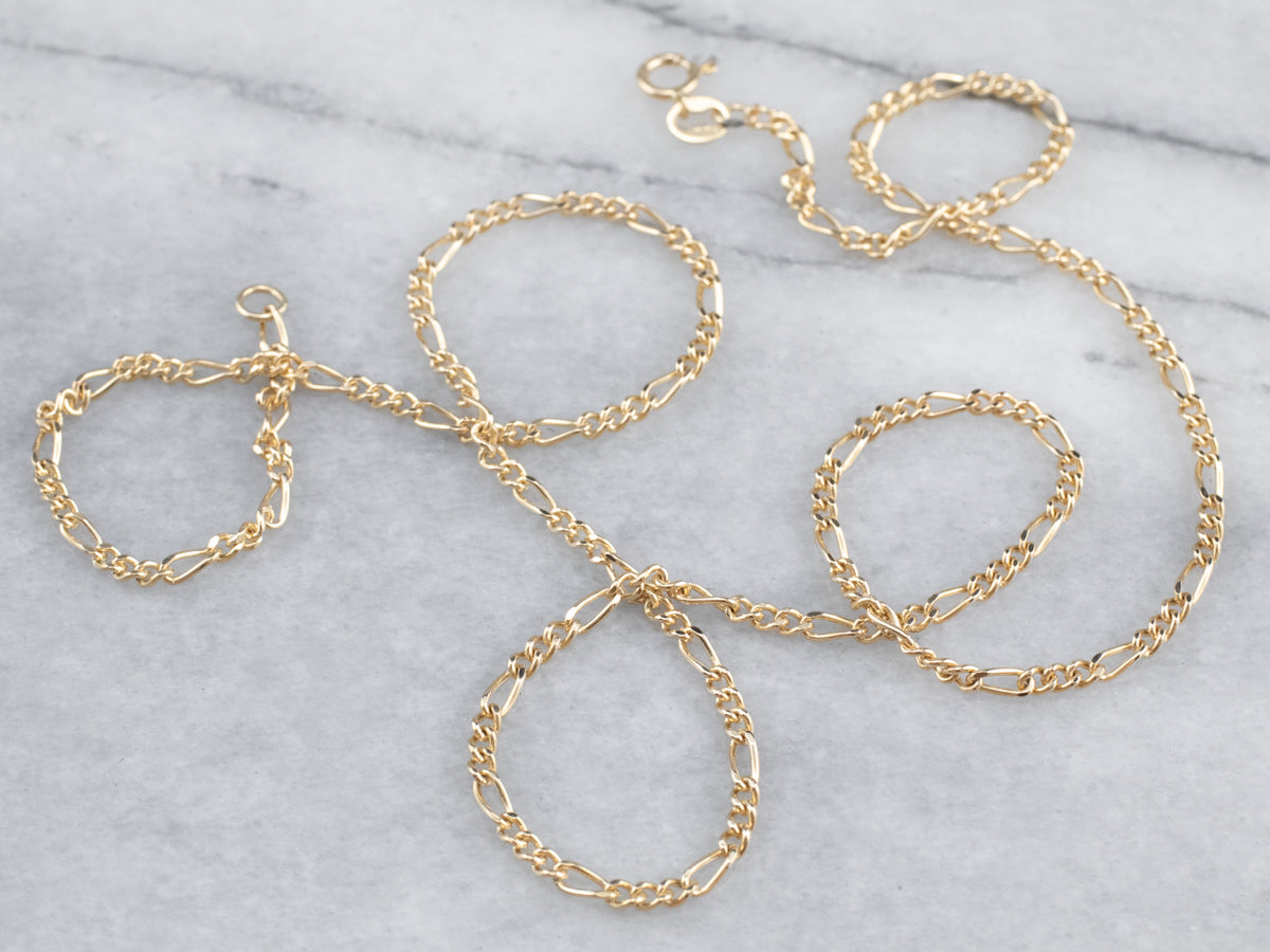 18-Inch Yellow Gold Figaro Chain