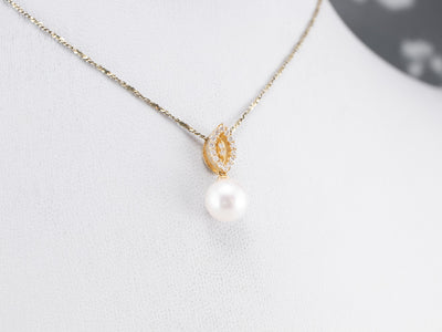 Pearl Diamond Gold Pendant