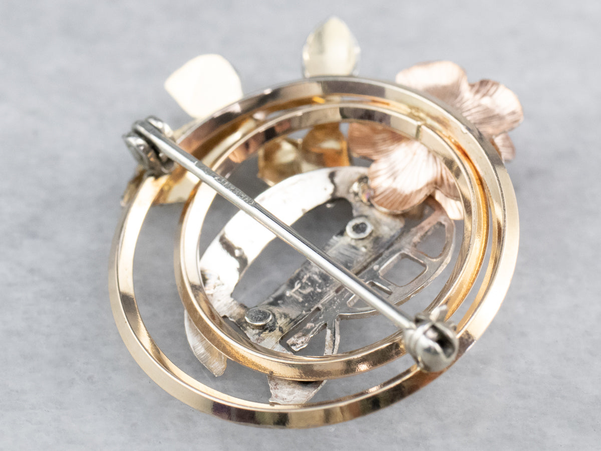 Monogram "G" Rose Brooch