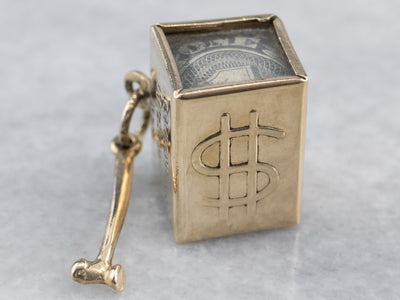 Vintage Mad Money Box Gold Charm