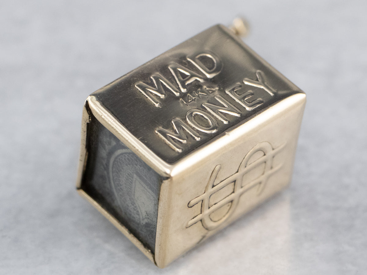 Vintage Mad Money Box Gold Charm