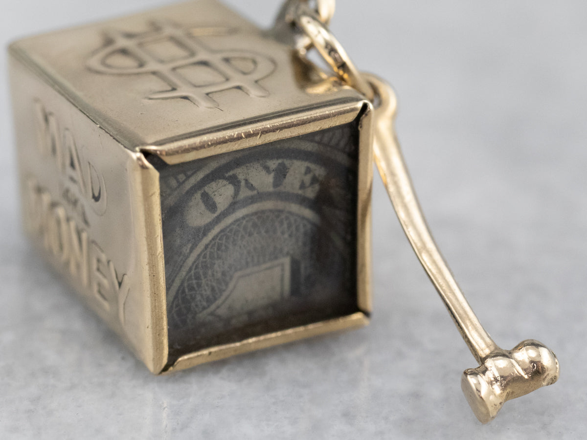 Vintage Mad Money Box Gold Charm