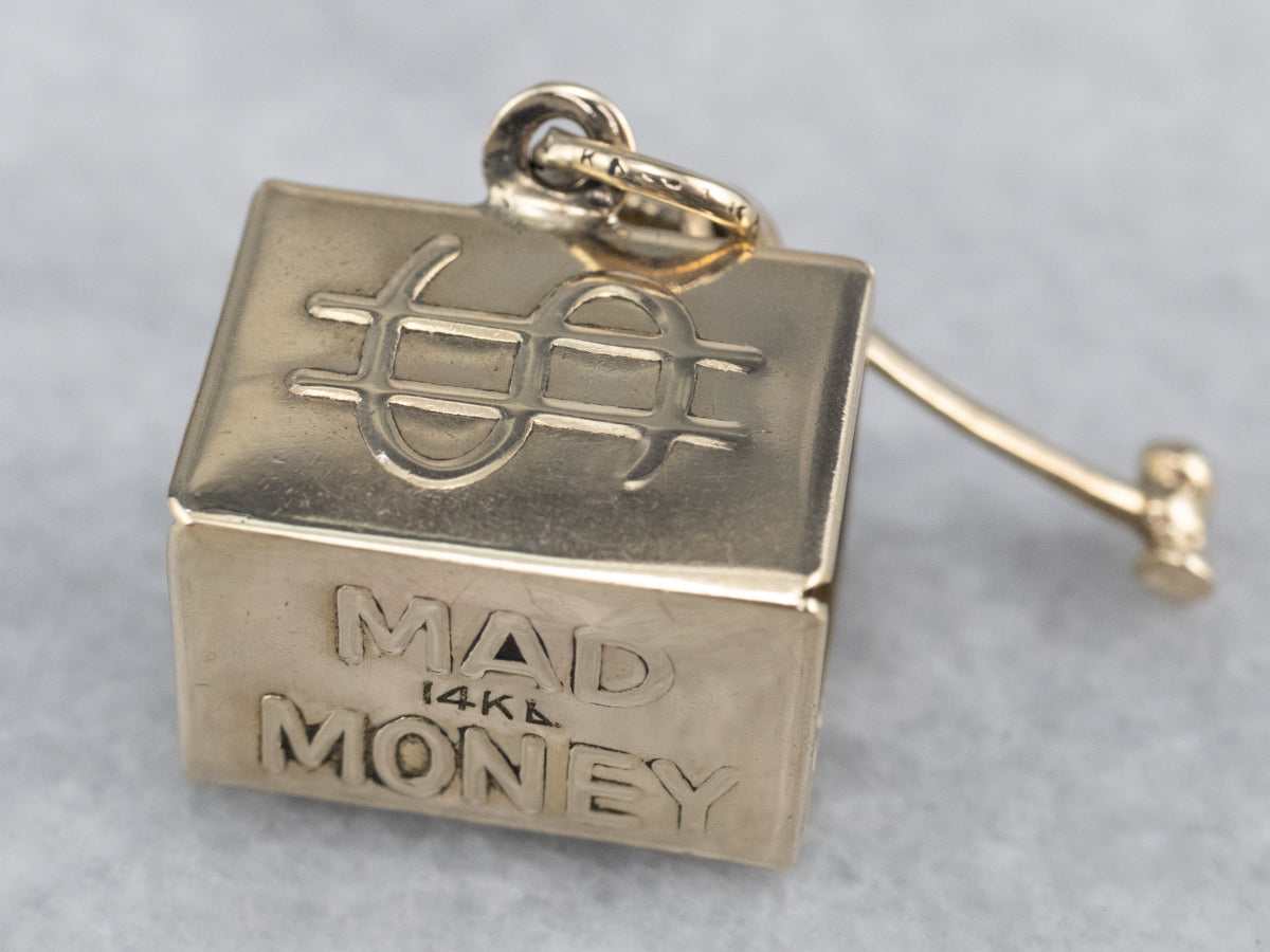Vintage Mad Money Box Gold Charm
