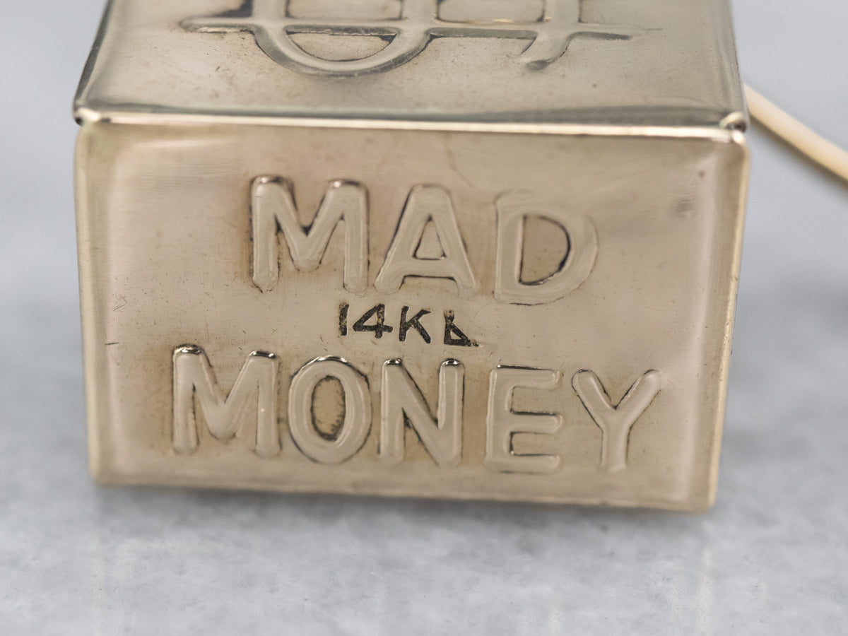 Vintage Mad Money Box Gold Charm