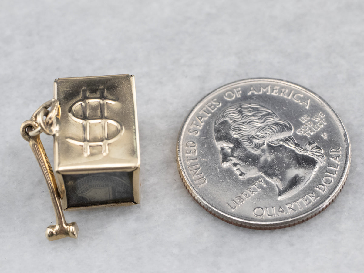 Vintage Mad Money Box Gold Charm