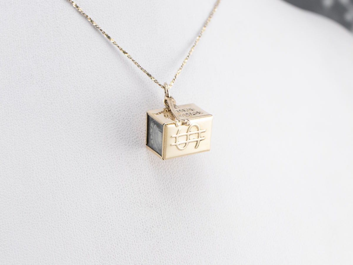 Vintage Mad Money Box Gold Charm