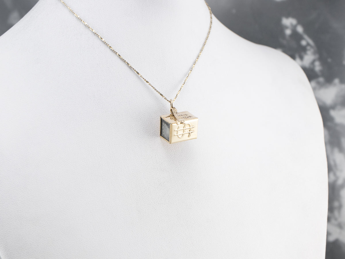 Vintage Mad Money Box Gold Charm