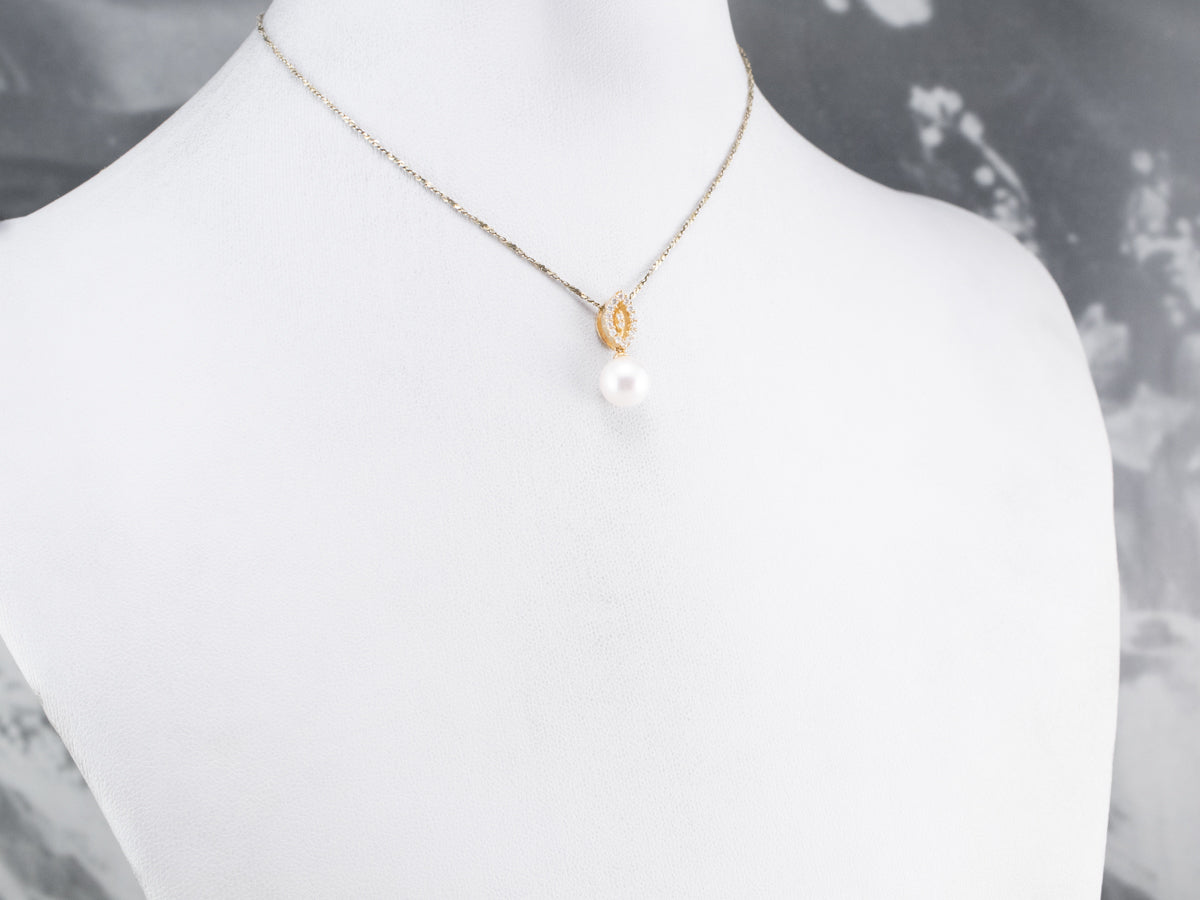 Pearl Diamond Gold Pendant